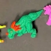 Styracosaurus #161, Monster in My Pocket: Series 6: Dinosaurs, Neon Green