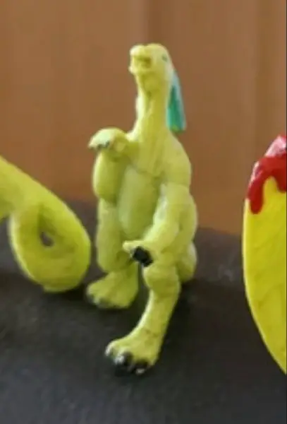 Parasaurolophus #166, Monster in My Pocket: Series 6: Dinosaurs, Neon Yellow With Cyan