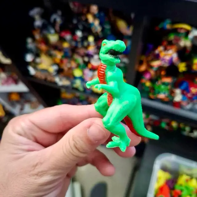 Tyrannosaurus Rex #145, Monster in My Pocket: Series 6: Dinosaurs, Neon Green With Red