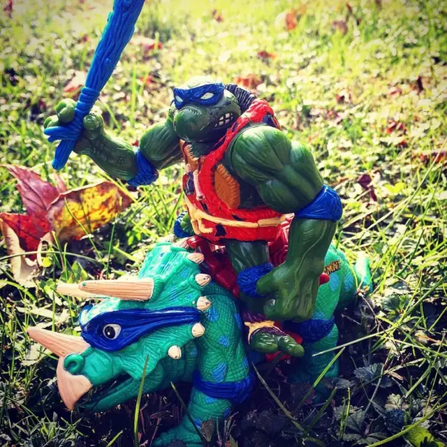 Cave-Turtle Leo And His Dingy Dino, Vintage Teenage Mutant Ninja Turtles 1993